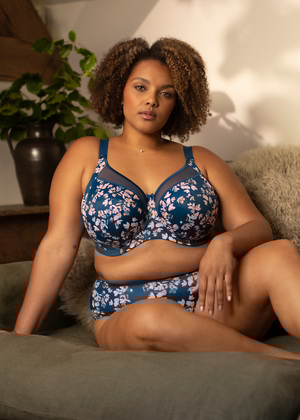 Kayla Brief Teal Blossom Kayla  Teal Blossom