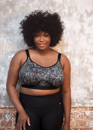 Goddess Sport Soft Cup Sports Bra Black Snake Goddess Sport  Black Snake