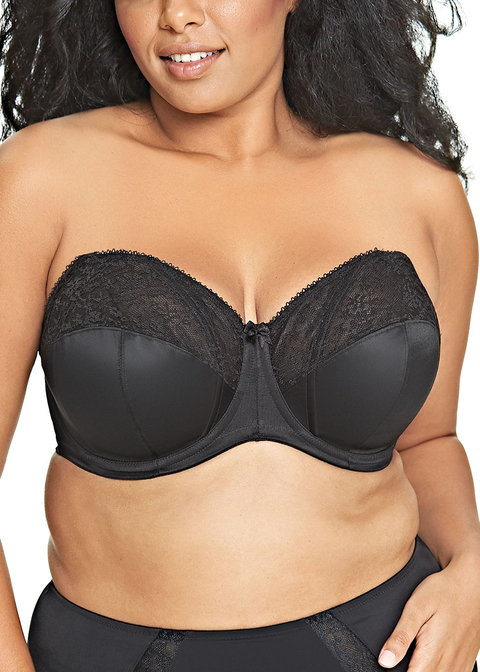 Plus Size Black Moulded Underwired Full Cup Multiway Bra With Removable  Straps