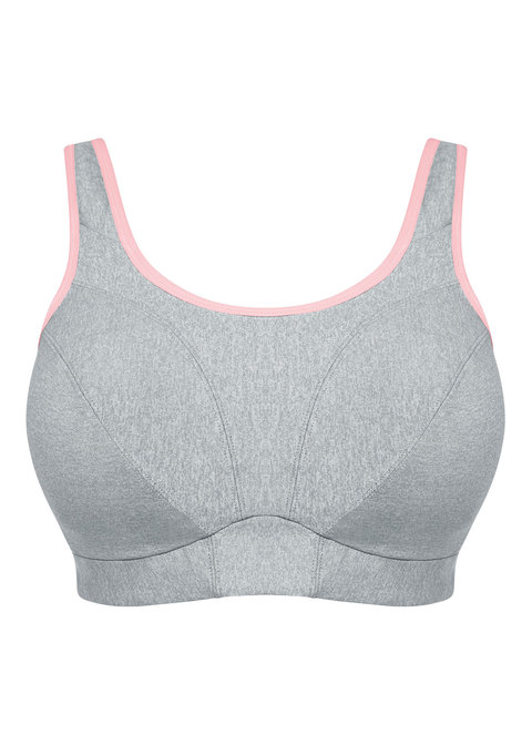 Goddess Synergy GD6911 Gray Heather Soft Cup Sports Bra NWT Large Cup Sizes